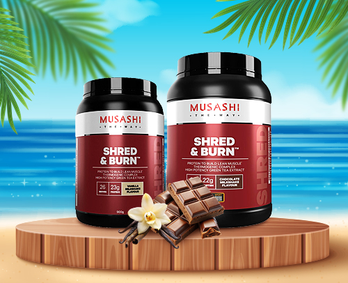 sydmarket.com- Combo 14: 2 Large Boxes of High-Quality Protein High-Quality Protein Blend to Gain Lean Muscle, Burn Fat, and Metabolize Fat Musashi Shred And Burn 90