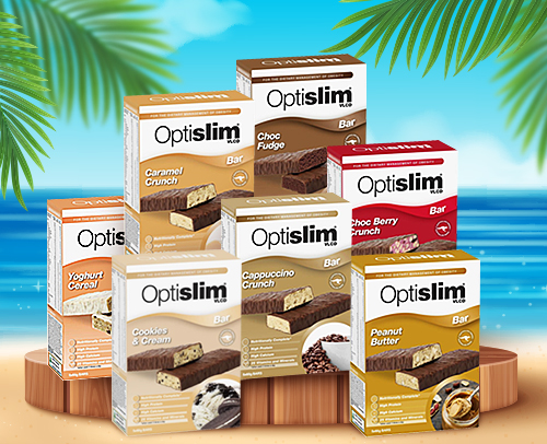 sydmarket.com- Combo 6: 5 Boxes of Optislim VLCD Bar Calorie-Low Meal Replacement Snack Bars 1 Box has 5 packs